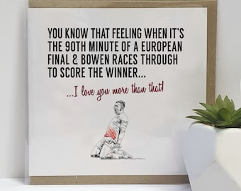 West Ham United Jarrod Bowen-themed Card & Print | Father's Day | Football | Birthday | Anniversary | Valentines Card | Europa Victory