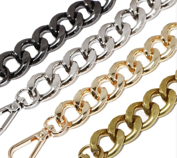 20mm Wide High Quality Gold Purse Strap Chain, Aluminum Links