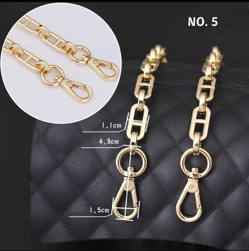 11mm Luxury Quality Antique Gold Purse Chain Metal Shoulder Etsy