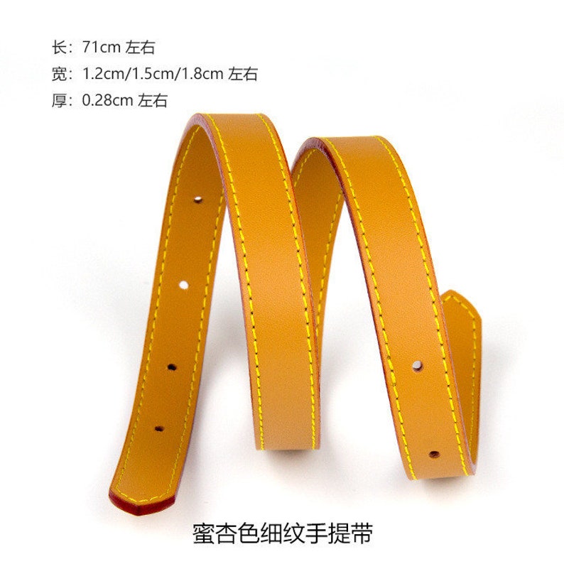 1 Pair 71cm Long 1.2cm/ 1.5cm/ 1.8cm High Quality Genuine Leather Purse Strap, Shoulder Handbag Strap Chain, Fashion Bag Handle Replacements image 8
