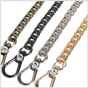 Pink Rhinestone Silver Purse Chain, Metal Shoulder Handbag Strap,  Replacement Handle Chain, Metal Crossbody Bag Chain Strap JS140