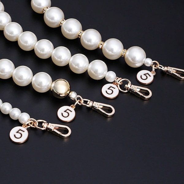 Pearl High Quality Purse Chain Strap, Metal Shoulder Handbag Strap, Bag Handle Replacement, Purse Extender, Pouch Strap With Charms Pendants