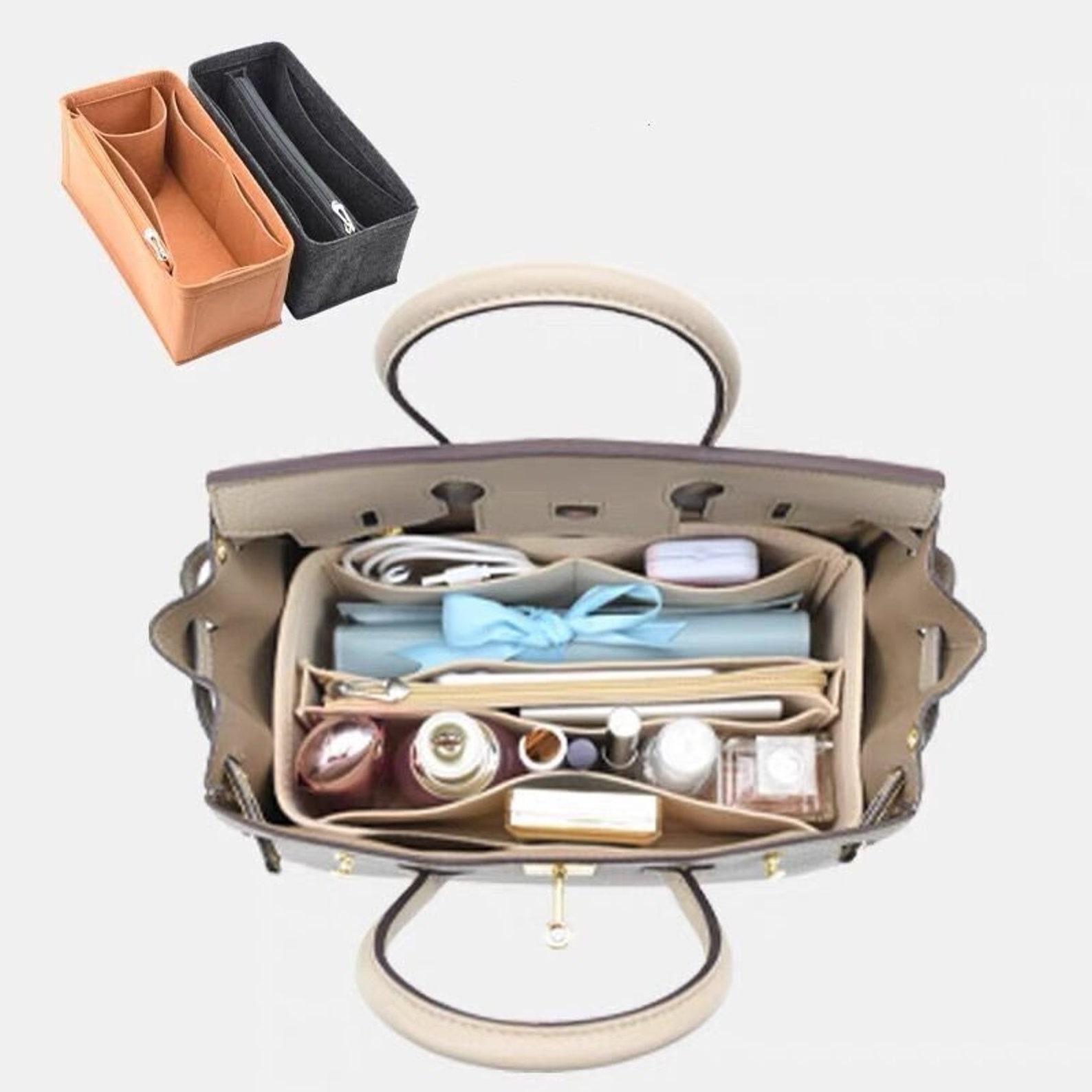 LEXSION Purse Organizer Insert for Handbags, Felt Bag Organizer for Birkin  35, Tote Bag Organizer Insert 8033 Grey Large - Yahoo Shopping