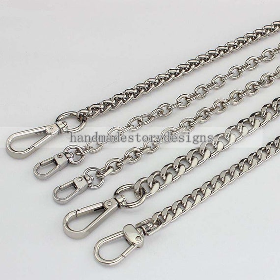 Silver Crossbody Purse Strap Chain Thick Metal Shoulder 