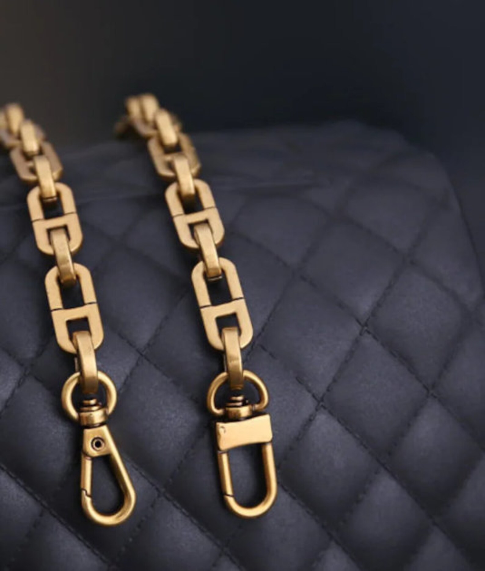 11mm Luxury Quality Antique Gold Purse Chain, Metal Shoulder Handbag