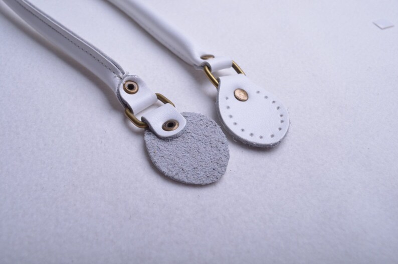 A Pair of White Genuine Leather Shoulder Bag Strap Leather Etsy