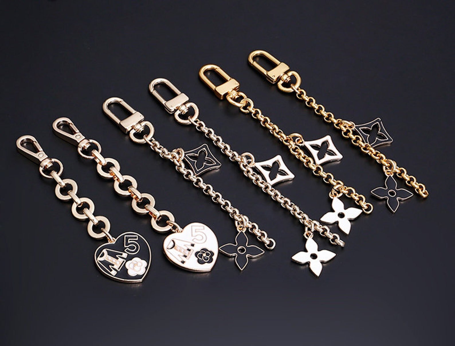 Louis Vuitton Suhali Mini Lockit Gold Color Bag Charm Keychain 