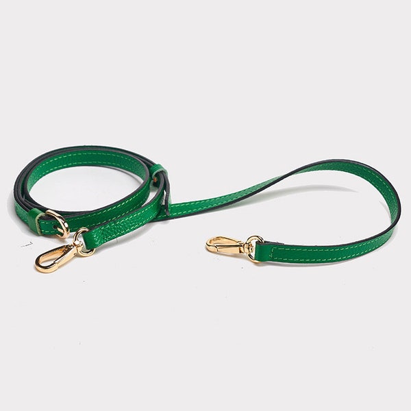 New 1.2cm/1.8cm Width Genuine Leather Purse Strap, Adjustable 130CM Shoulder Handbag Chain, Green Crossbody Bag Strap, Handle Replacement