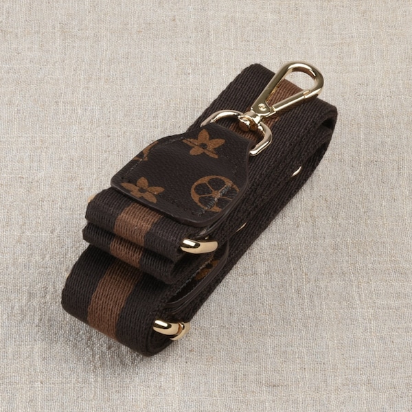 Bandoulière de sac à bandoulière de 3,8 cm (1,5 po.), bandoulière réglable en chaîne pour sac à main de 53 po., toile épaisse en cuir de rechange pour poignée de sac à main