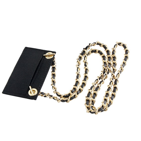 Metal and Leather Purse Chain Strap, 10cm*5.8cm Inside Pouch, Shoulder Crossbody Bag Premium Felt Organizer Insert Fit Mini Handbag Shaper