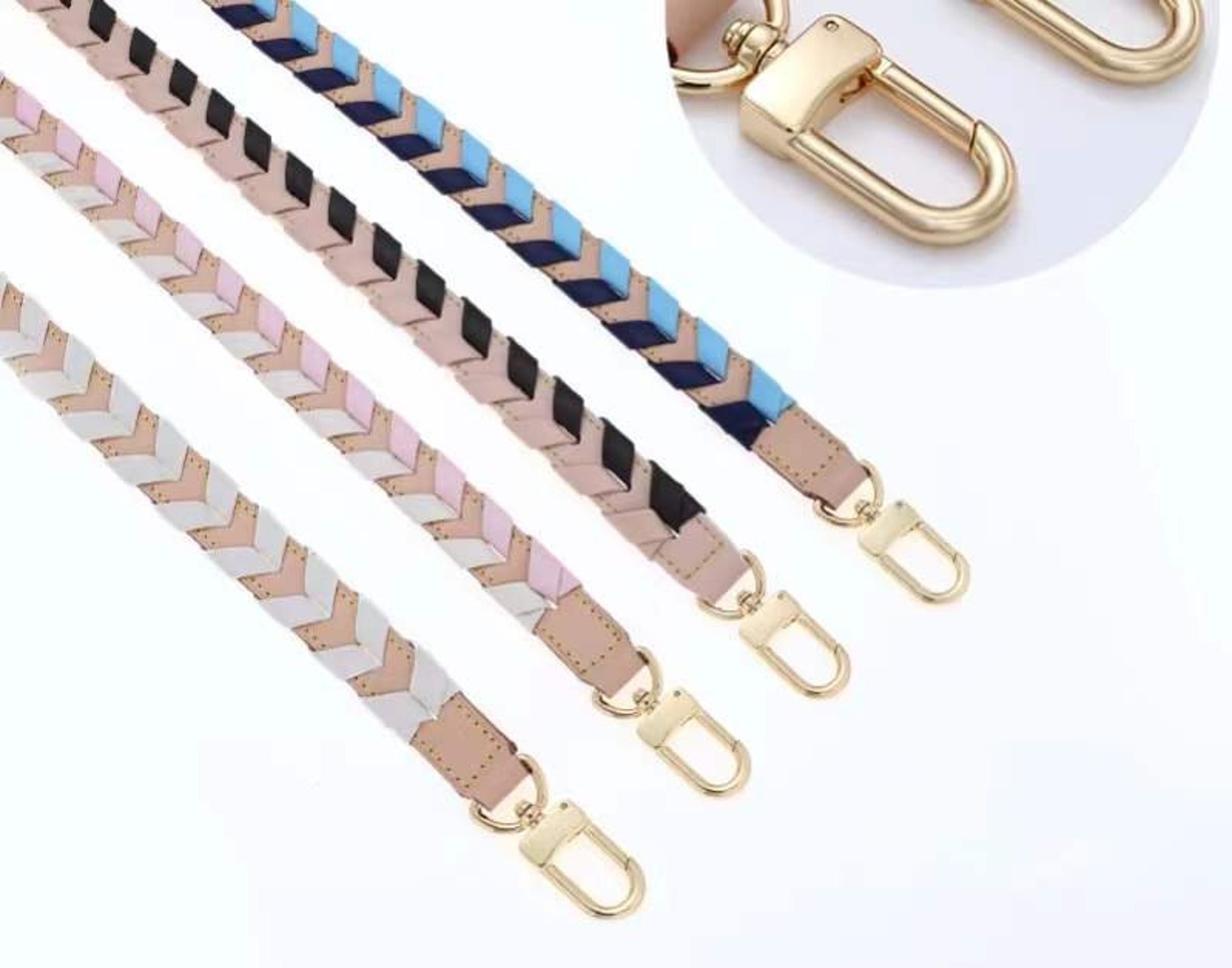 2.2cm Full Grain Braided Leather Purse Strap Shoulder Handbag 