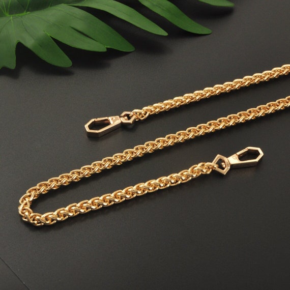 7mm High Quality Gold Purse Strap Chain Metal Links Shoulder 