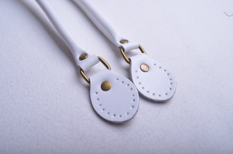 A Pair of White Genuine Leather Shoulder Bag Strap Leather Etsy