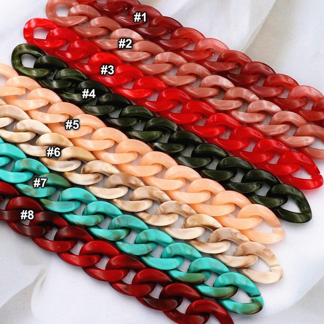 Cute Acrylic Chain Links Chunky Curb Chain Links Plastic Split Etsy