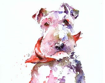 Fox terrier a watercolour print of a Fox terrier by Jane Davies