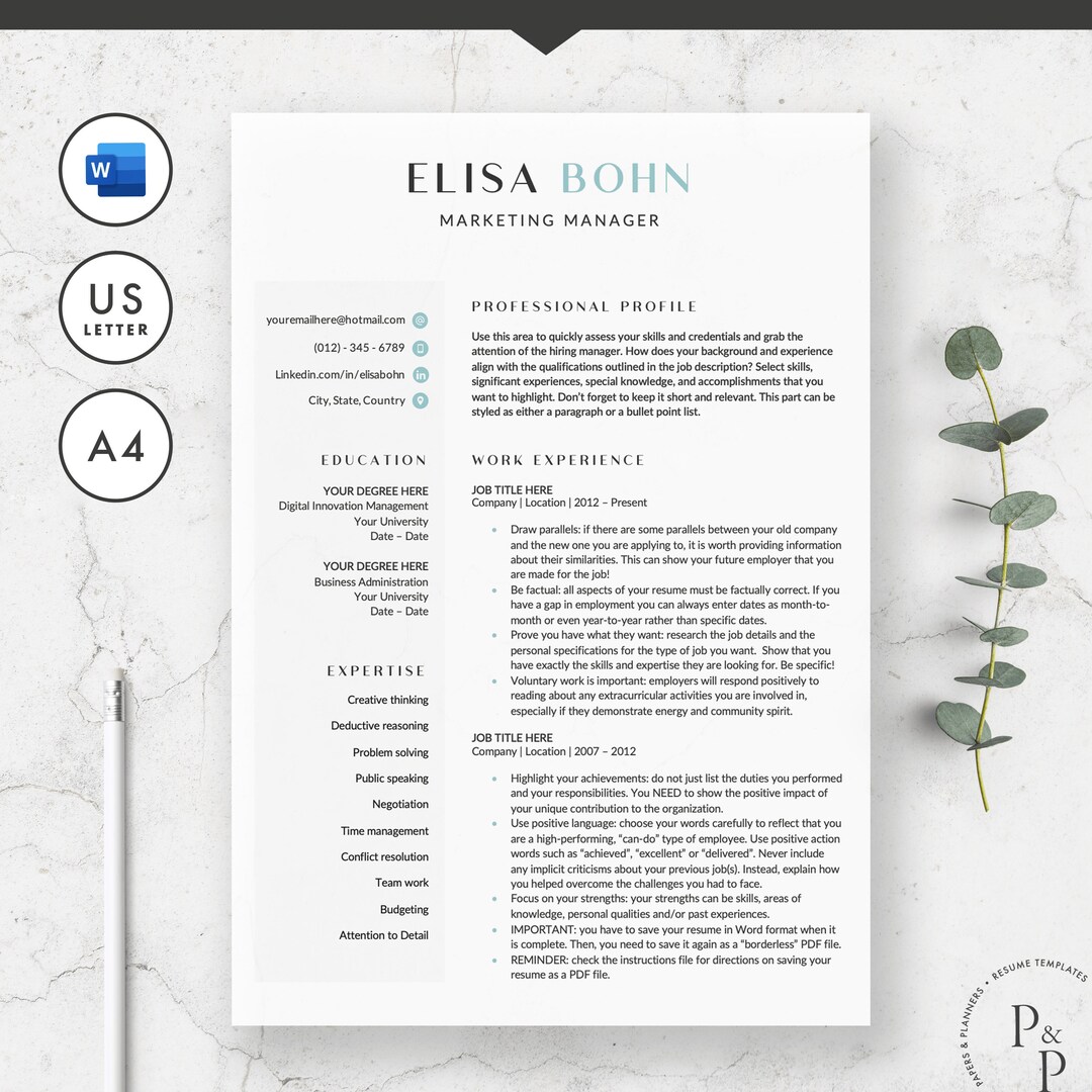 Modern Resume Template for Word - Il 1080xN.2850298966 R6tp