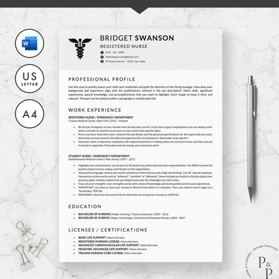 Word 2007 Resume Template Download from i.etsystatic.com