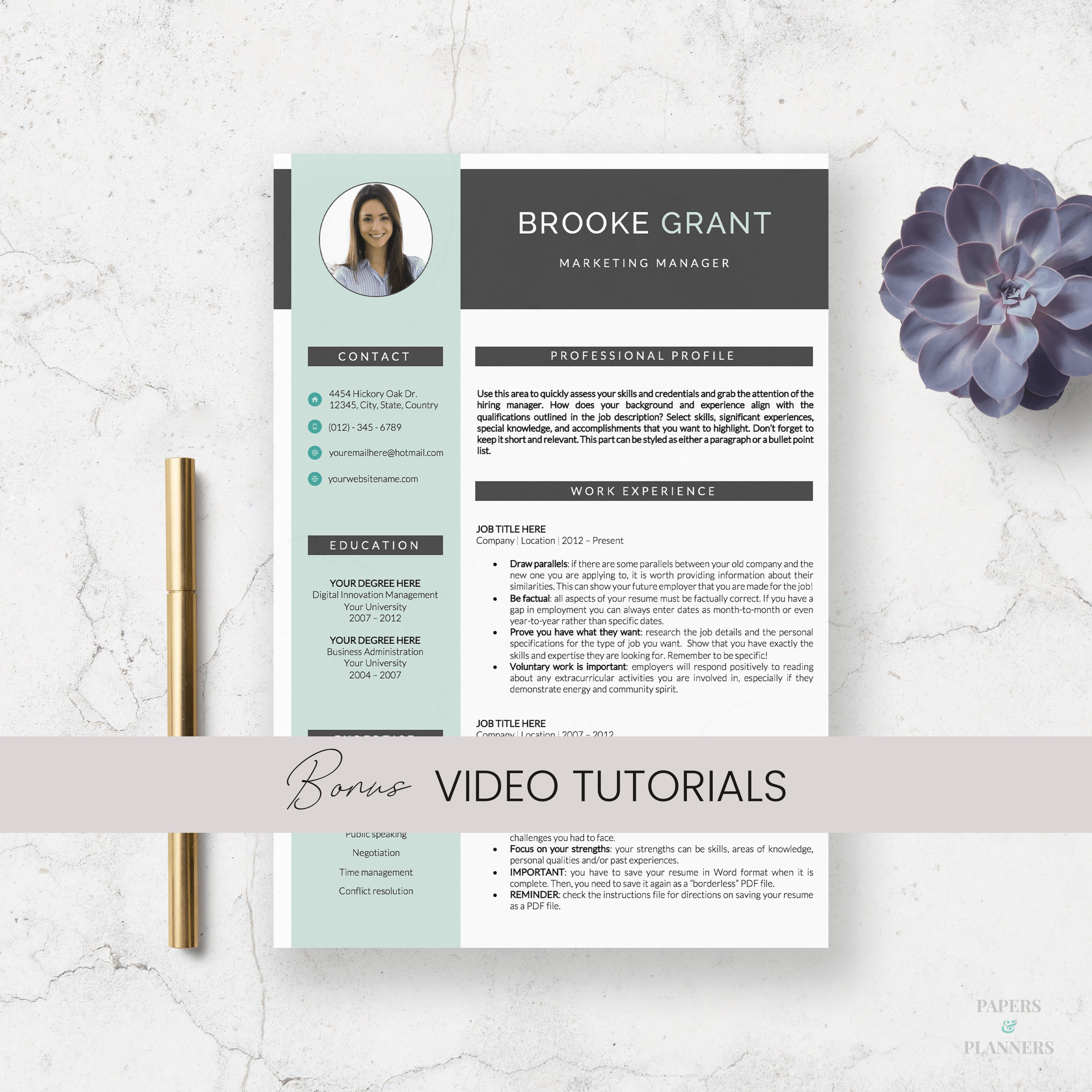 cv template design curriculum
