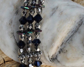 Blue Crystal Statement Bracelet