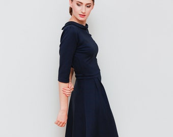 Romanit jersey dress Star dark blue