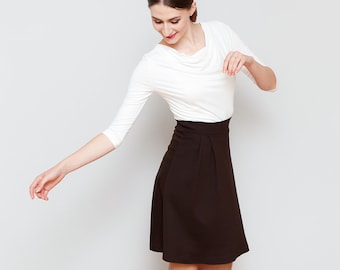 A-line skirt Aenne dark brown