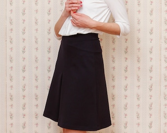 A-line skirt Ada with basement fold in night blue