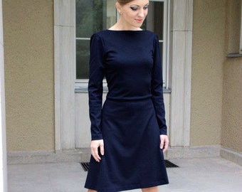 Romanit jersey dress Amelia dark blue