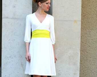 Sunshine cream-lemon yellow wedding dress