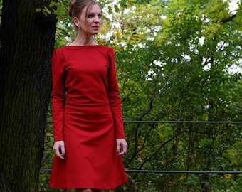 Romanit jersey dress Amelia poppy red