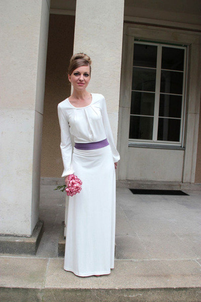 Brautkleid Elaine creme flieder Bild 2