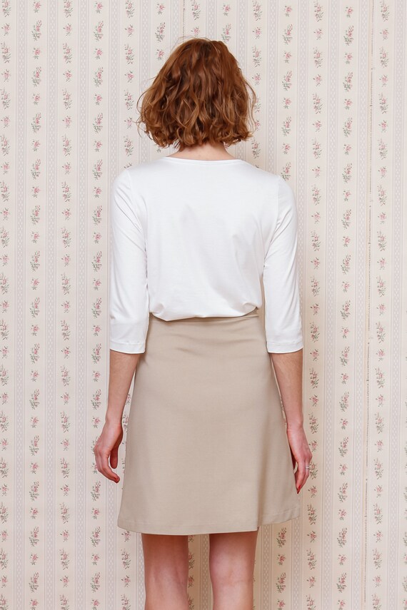 Sixties Skirt Twiggy With Straps Ecru Etsy UK