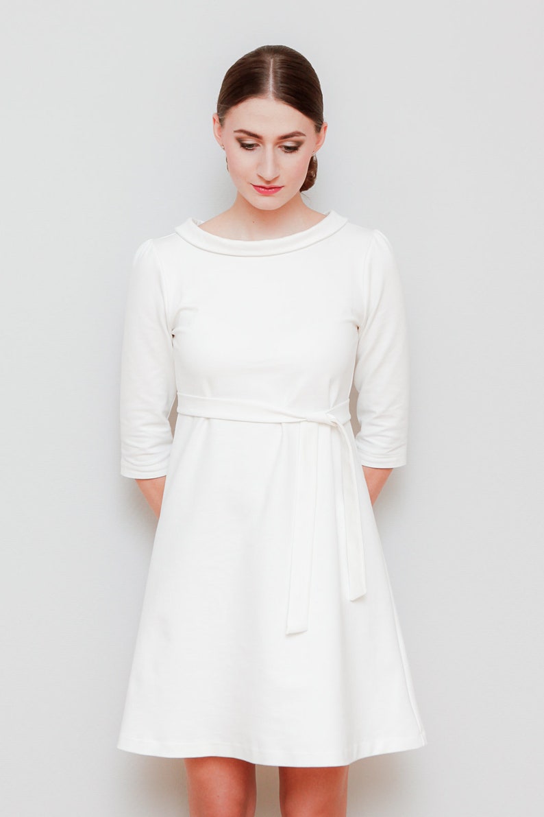 A-line dress Starling cream white image 3