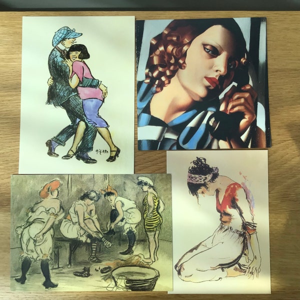 Set of 4, 20th Century Art Postcards