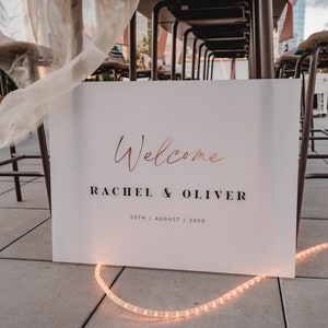 Acrylic Wedding Welcome Sign | Large | Different sizes, font colors | names individually