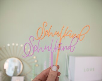 Schulkind Cake Topper aus Acryl | Einschulung | Viele verschiedene Farben