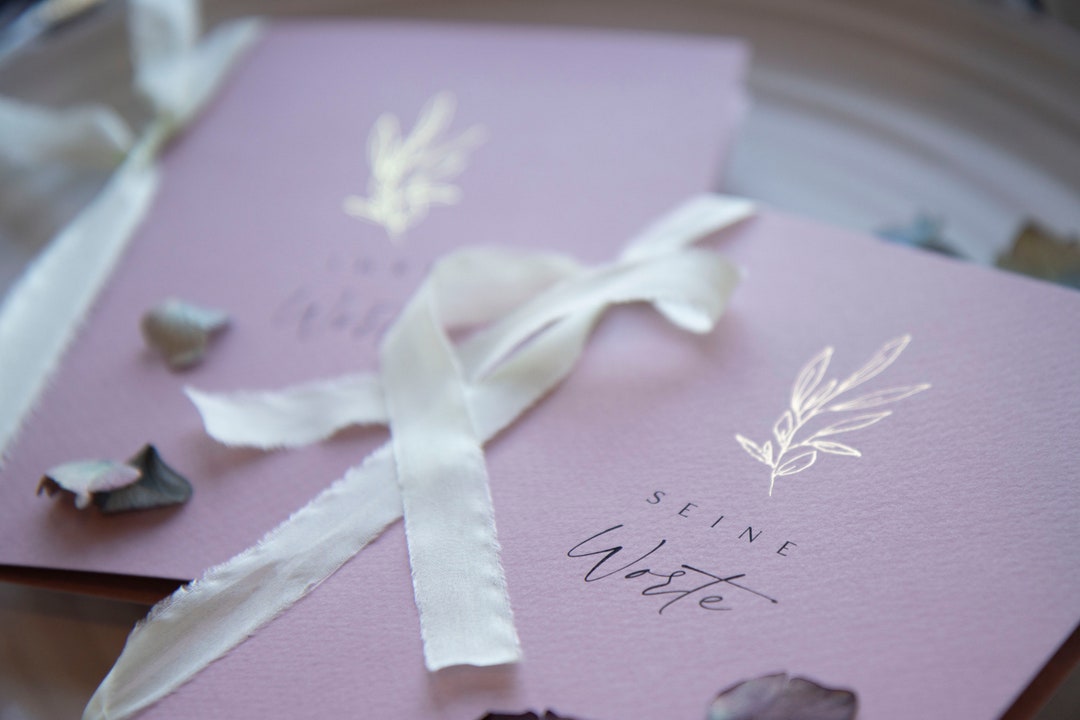 Vows Vow Book Handmade Booklet With Silk Ribbon for the Wedding for ...