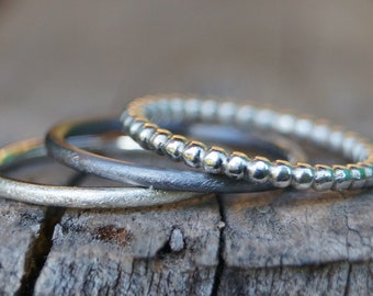 Stacking ring collecting ring Delicate accessory ring "Round" silver, tantalum, bead ring silver