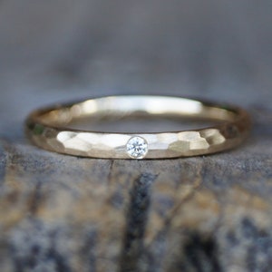 Partner ring Stacking ring Insert ring of individual wedding rings "we stay" 333/- Rosegold Brillant