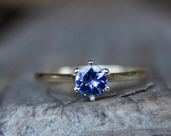 Proposal ring "Solitaire" insert ring engagement ring 585 yellow gold tanzanite