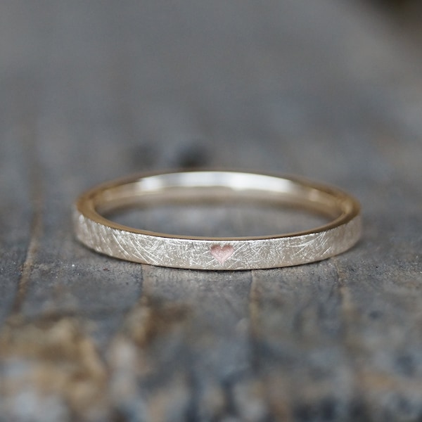 Partnerring "herzallerliebst", einzelner Trauring, Beisteckring, Stapelring Rosegold 333/-