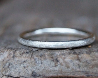 Single partner ring "Together" narrow 2 mm wide ring accessory ring stacking ring collecting ring ice matt silver