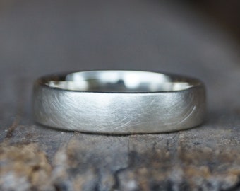 Single wedding ring "we stay" white gold 333/-