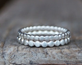 Stacking ring, collection ring, delicate accessory ring "Dots" silver