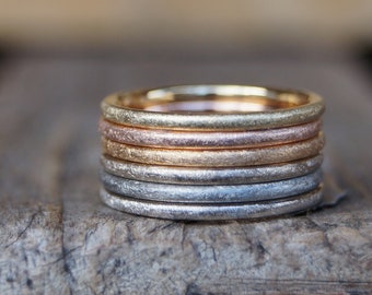 Stacking ring Collector's ring Delicate accessory ring "Round" yellow gold 585, red gold 585, rose gold 585, chamois 750, white gold 585, matte platinum