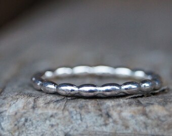 Stacking ring collecting ring delicate accessory ring "oval" polished silver