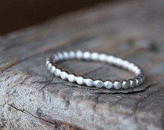 Stacking ring, collecting ring, delicate accessory ring "Dots" silver, delicately matted