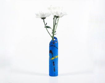 Colorful Ceramic Vase | Handmade | Limoges Porcelain |  Modern Home Decor | Retro | 355