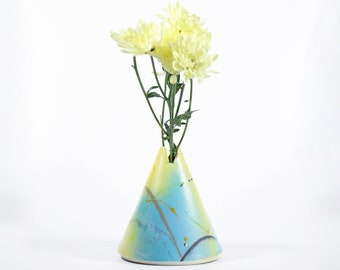 Colorful Ceramic Vase | Handmade | Limoges Porcelain |  Modern Home Decor | Retro | 350