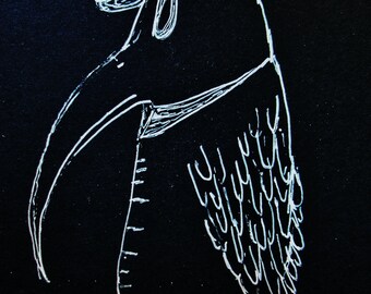 pestus corvus medicus pequeña postal arte impresión