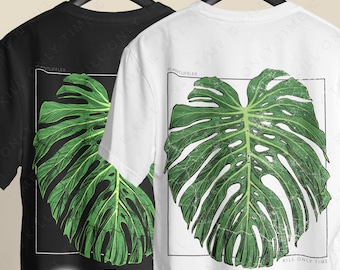 Monstera Deliciosa Unisex T-Shirt: Hand-Drawn Vintage-Style Distressed Tropical Plant Comfort Colors Tee, PlantLifeLex Collaboration